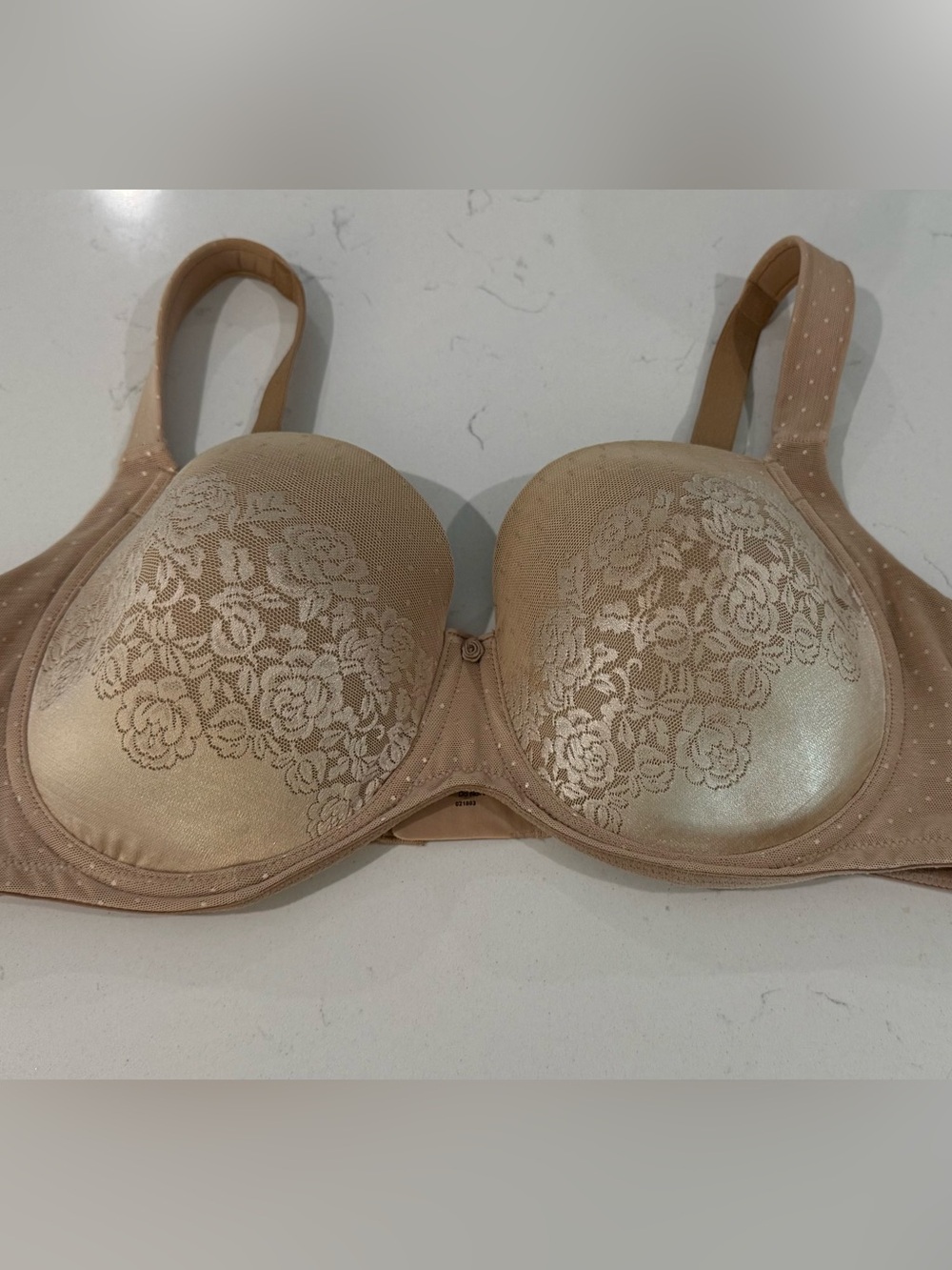 40DD Soma Bra Stunning Support Lace Full Coverage Underwire Beige Tan Plus